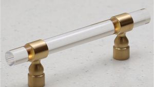Lucite and Brass Drawer Pulls Chiaro Pull Satin Gold On Lucite C C 96mm by Hamiltonbowes On