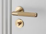 Lucite and Brass Drawer Pulls Door Lever Handle Brass and Thumbturn Lock Brass by Buster