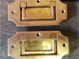 Lucite and Brass Pulls 2 Vintage solid Brass Recessed Flush Door Drawer Cupboard Cabinet