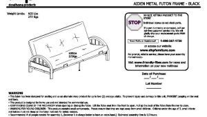 Mainstays Black Metal Arm Futon assembly Instructions Mainstays Metal Arm Futon Instruction Manual Bm Furnititure