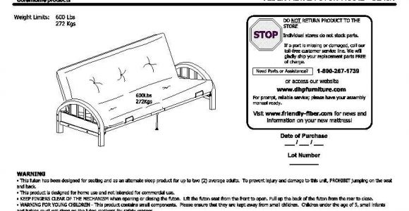 Mainstays Black Metal Arm Futon assembly Instructions Mainstays Metal Arm Futon Instruction Manual Bm Furnititure