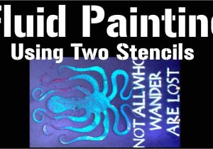 Make Your Own Pouring Medium with Glue Fluid Acrylic Pouring Demo with Stencils Sign Making Tutorial