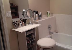Makeup Vanity Ideas for Small Spaces Vanity Using Inexpensive Melamine Shelving Fits In A