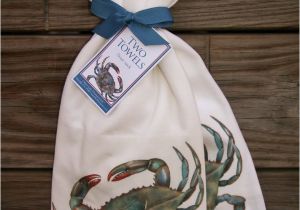 Mary Lake Thompson Flour Sack towels Mary Lake Thompson Flour Sack towels Set Of 2 Blue Crab