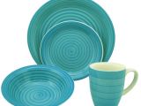 Mbue Stoneware Dining Set Shop Lorren Home Trend 16 Piece Blue Swirl Stoneware