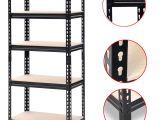 Metal Storage Shelves Walmart Yaheetech Black Adjustable 5 Shelf Shelving Unit Storage Rack