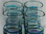 Mexican Hand Blown Drinking Glasses Authentic Mexican Drinking Glass Glasses 3 Color Bands