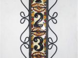 Mexican Tile House Numbers with Frame 4 Mexican Black House Numbers Tiles with Vertical Iron
