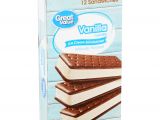 Mini Melts Ice Cream Near Me Great Value Vanilla Flavored Ice Cream Sandwiches 42 Oz 12 Count