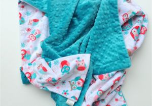 Minky Blanket for Adults Minky Adult Blanket Large Minky Blanket Owl Blanket Coral