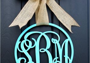 Monogram Front Door Hanger Items Similar to Wooden Monogram Monogrammed Wreath