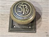 Monogram Front Door Knob Old Door Knob Square Back Plate Bronze Stco Monogram