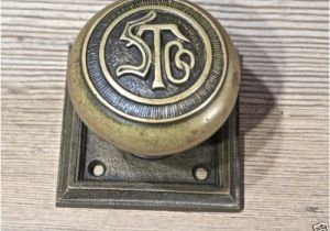 Monogram Front Door Knob Old Door Knob Square Back Plate Bronze Stco Monogram