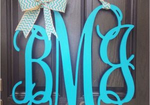 Monogram Front Door Letters 24×24 3 Letter Wooden Front Door Monogram with Bow Wooden