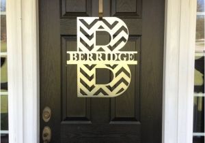 Monogram Initials for Front Door Chevron Front Door Wreath Chevron Monogram by