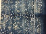 Mudcloth Fabric by the Yard Chinese Indigo Batik In Extra Large Size Fabric Vintage Chinese