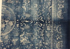 Mudcloth Fabric by the Yard Chinese Indigo Batik In Extra Large Size Fabric Vintage Chinese
