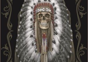 Native American Super Plush Blanket Dga Native Skull Queen Size Luxury Super soft Plush