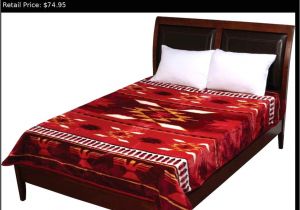 Native American Super Plush Blanket Wyndham House Red Burgundy Native American Luxury soft