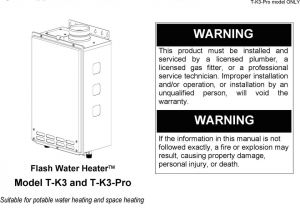 Navien Tankless Water Heater Installation Manual T K3 T K3 Pro On Demand Water Heater Installation Manual and Owner