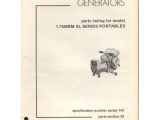 Old Kohler Generator Manuals original 1981 Kohler Parts List Model 1 75mbm Xl Series