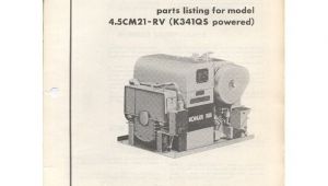 Old Kohler Generator Parts original 1983 Kohler Parts List Model 4 5cm21 Rv K341qs