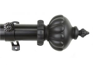 Outdoor Curtain Rod with Post Set 115 In 165 In 1 5 In O D Imperial Curtain Rod Set In Black 150