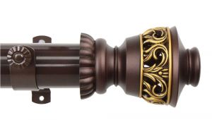 Outdoor Curtain Rod with Post Set Canada 165 In 215 In 1 5 In O D Lattice Curtain Rod Set In Mahogany