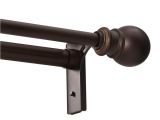 Outdoor Curtain Rod with Post Set Canada Kenney Twist and Fit Ella 66 110 In L 1 In Dia No tools Double
