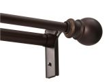 Outdoor Curtain Rod with Post Set Kenney Twist and Fit Ella 66 110 In L 1 In Dia No tools Double