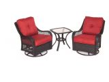 Outdoor Furniture Stores Augusta Ga Hanover orleans 3 Piece All Weather Wicker Patio Swivel Rocking Chat