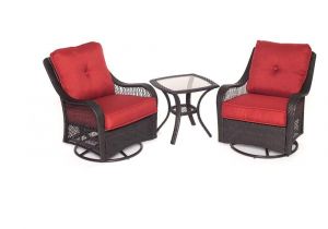 Outdoor Furniture Stores Augusta Ga Hanover orleans 3 Piece All Weather Wicker Patio Swivel Rocking Chat
