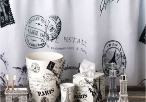 Paris themed Bathroom Set Paris Shower Curtain and Accessories Mom Pinterest