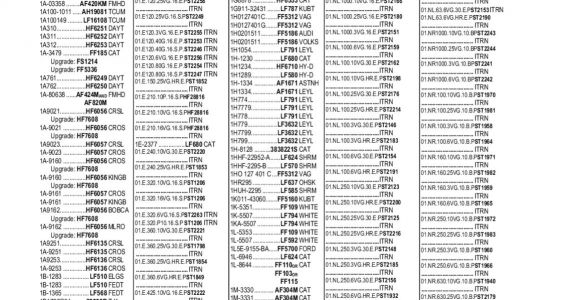 Part Number Cross Reference Napa Filters Cross Reference List by Filter Technics Page 47