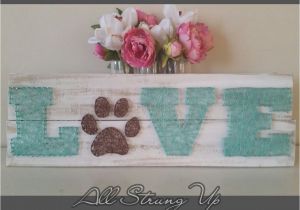 Paw Print Flower Art Thanks for Looking Love Paw Print String Art Made by Hand with