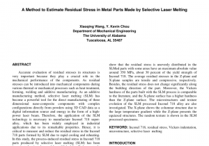 Pick and Pull Parts Houston Pdf A Method to Estimate Residual Stress In Metal Parts Made by