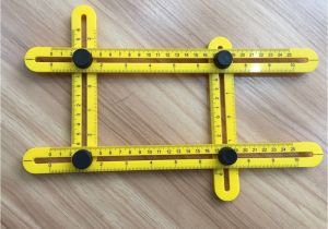 Picture Of Measuring tools with Name Yellow Measuring Instrument Angle Square Template tool Four Sided