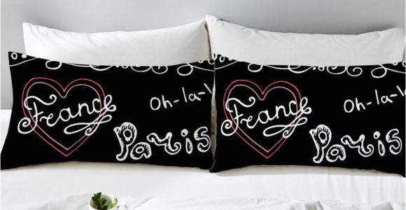 Pillow Shams Vs Cases Black White Paris France Pillow Cases 2 Piece Sets Pillow
