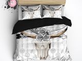 Pink Buffalo Check Bedding Ikea Boho Bull Skull Flower and Feather Bedding Comforters Duvets