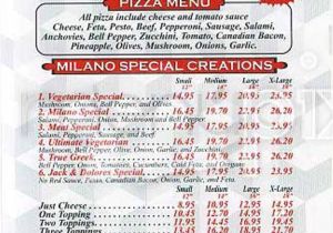 Pizza Delivery Jacksonville Nc Menu for Milano Pizzeria Nixon Tx