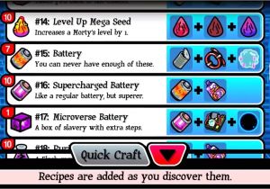 Pocket Mortys Crafting Recipe List All 34 Crafting Recipes 2017 Pocket Mortys Youtube