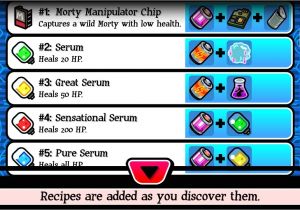 Pocket Mortys Crafting Recipe List Pocket Mortys Crafting Recipes Guide Clashin Com