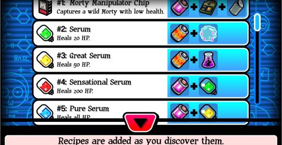 Pocket Mortys Crafting Recipe List Pocket Mortys Crafting Recipes Guide Clashin Com