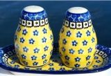 Polish Pottery Salt and Pepper Grinders Polish Pottery Salt and Pepper Shakers Polish Pottery Salt