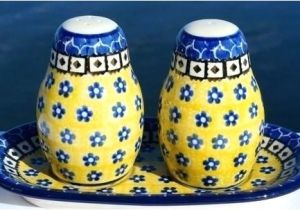 Polish Pottery Salt and Pepper Grinders Polish Pottery Salt and Pepper Shakers Polish Pottery Salt