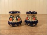 Polish Pottery Salt and Pepper Shakers Polish Stoneware Salt and Pepper Shakers Nice Condition