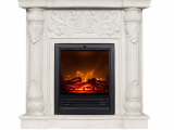 Polyfiber Electric Fireplace with 41 Mantel Dimensions Wildon Home Rupert Faux Stone Corner Convertible