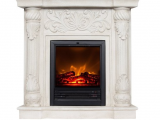 Polyfiber Electric Fireplace with 41 Mantle Wildon Home Rupert Faux Stone Corner Convertible