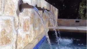 Pool Scuppers and Spouts Private Residence Pool Back Wall W Spouts Contemporary