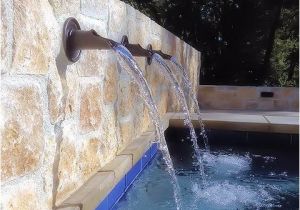 Pool Scuppers and Spouts Private Residence Pool Back Wall W Spouts Contemporary